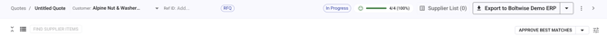 Image of the quote information header on a quote