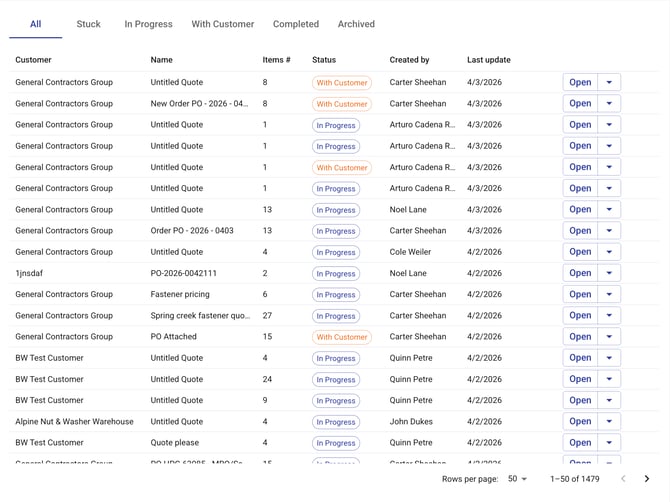 BoltWise Dashboard Quotes